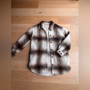 Wilfred Plaid Jacket in Brown and Cream
